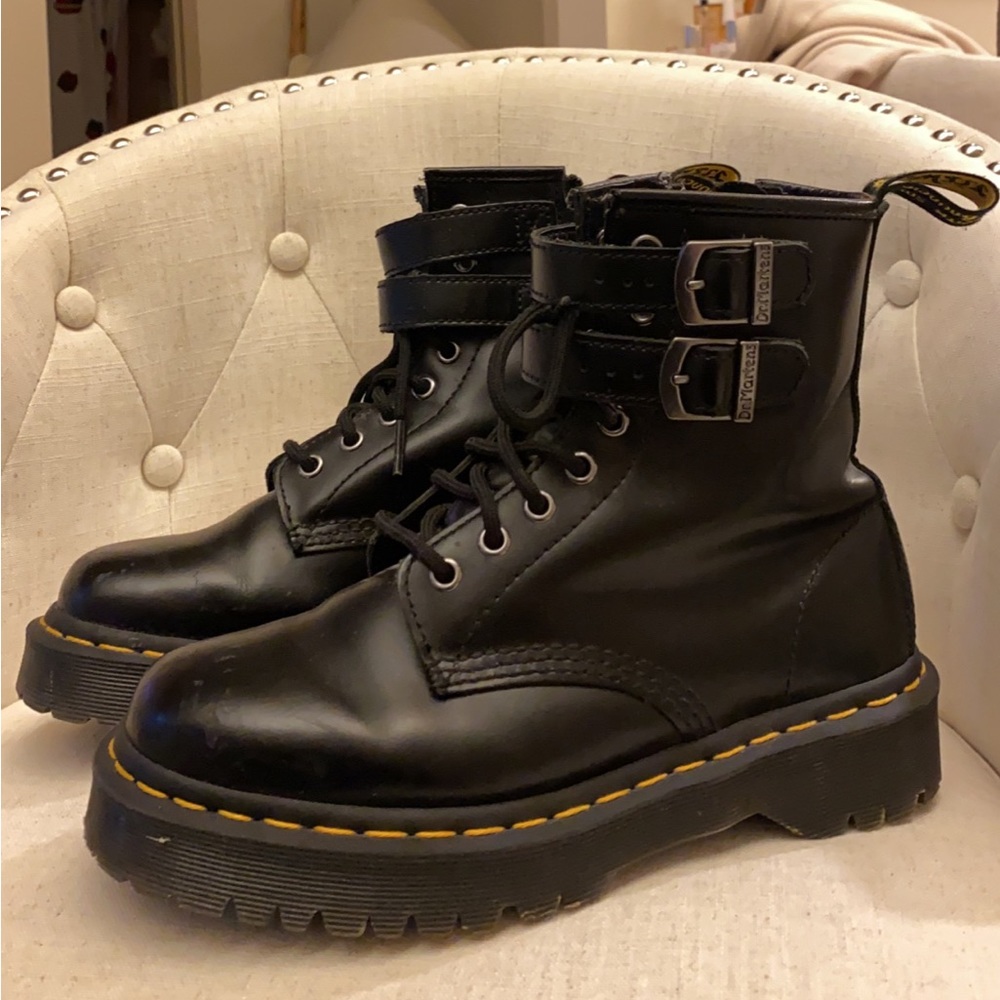 Womens Dr. Martens 1460 8-Eye Bex Buckle Boot - Black